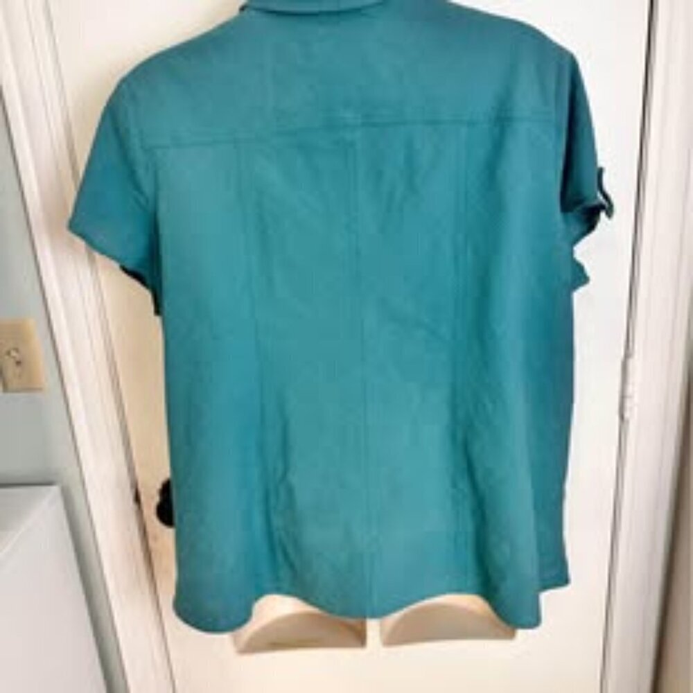 Croft & Barrow Teal Utility Button-Up Shirt – Lightweight, Everyday Casual #0775 - Picture 4 of 7